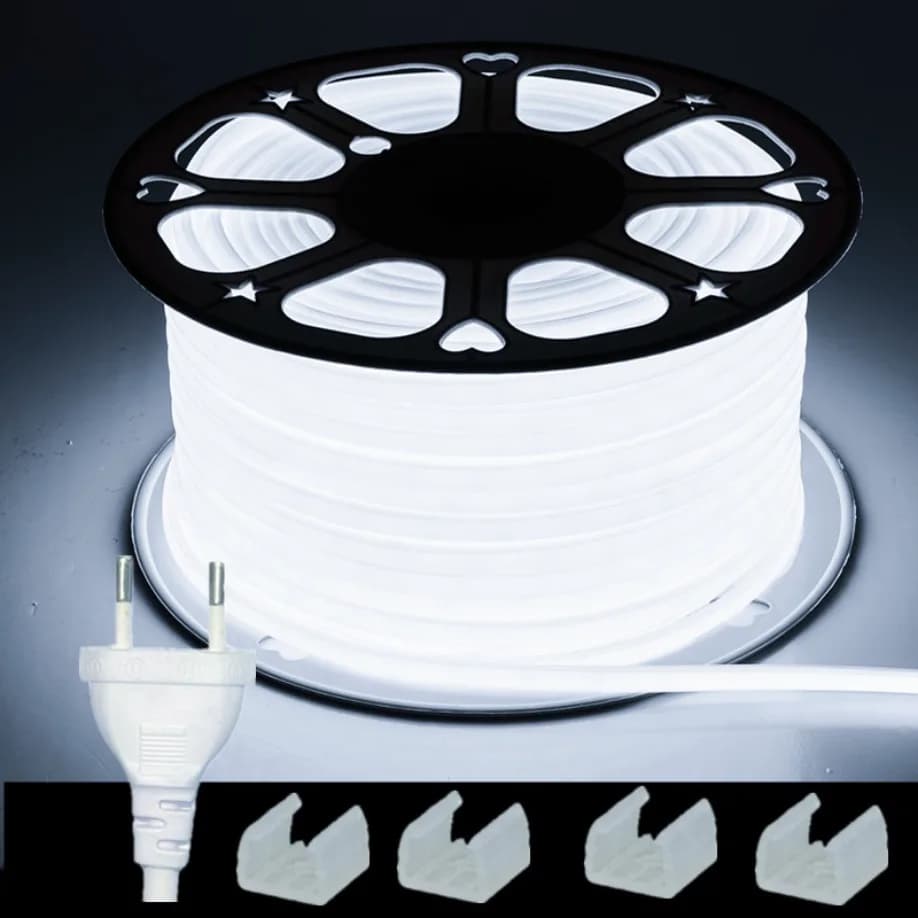 Bande lumineuse LED COB 288 diodes/M 220V prise ue RA90 blanc chaud 3000K 4500K 6500K bande LED Flex