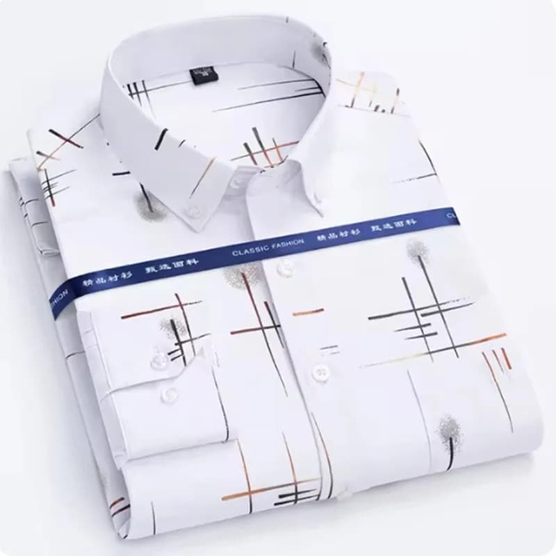 Chemise à manches longues déformable pour hommes, vêtements décontractés d'affaires, mince, coupe co