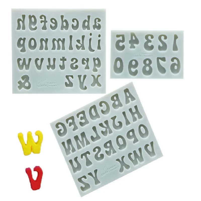 Moules à Fondant en Silicone avec lettres et chiffres 3D, moules à gâteaux au chocolat, décoration d