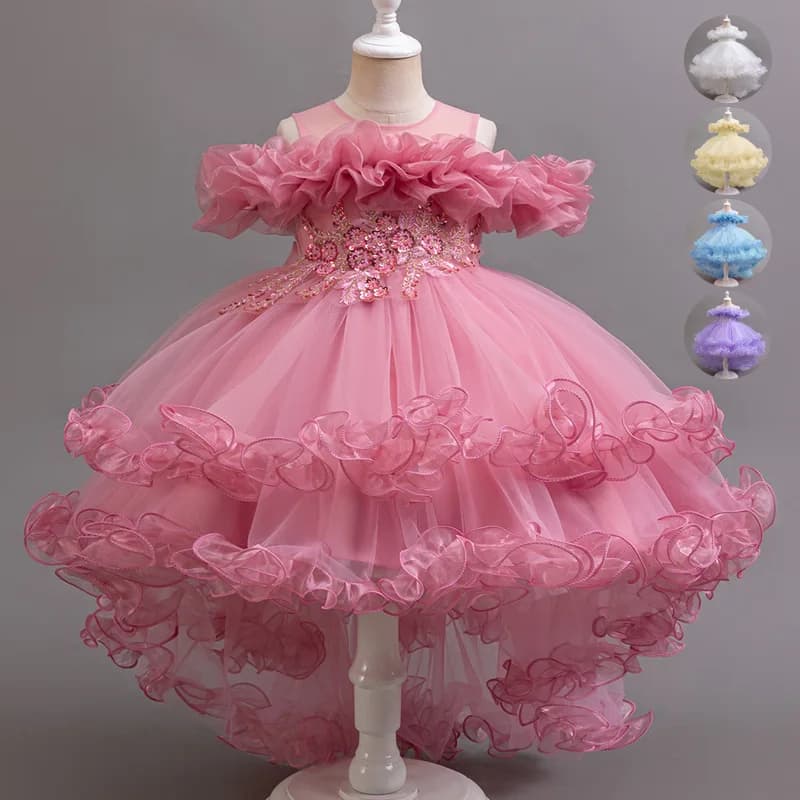 Robe de Princesse à Paillettes pour Fille, Tenue de Mariage, de Noël, de ixd'Anniversaire, Douce et 