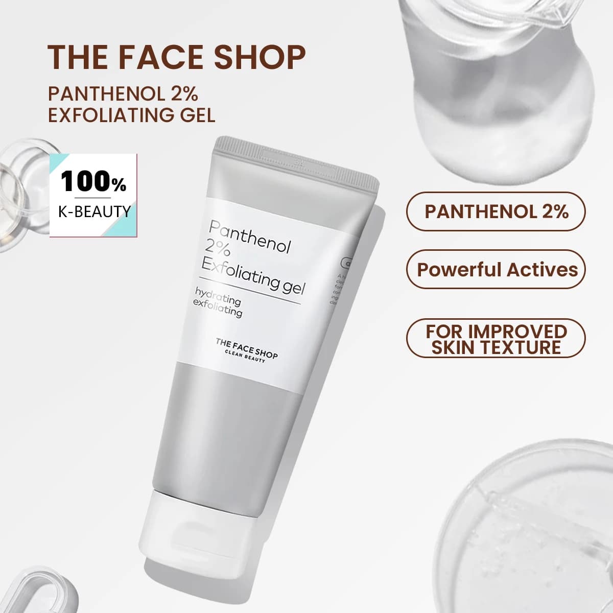 THE FACE SHOP ALLTIMATE PANTHENOL 2% GEL EXFOLIATANT 150 ml, rafraîchissant et Non collant, doux et 