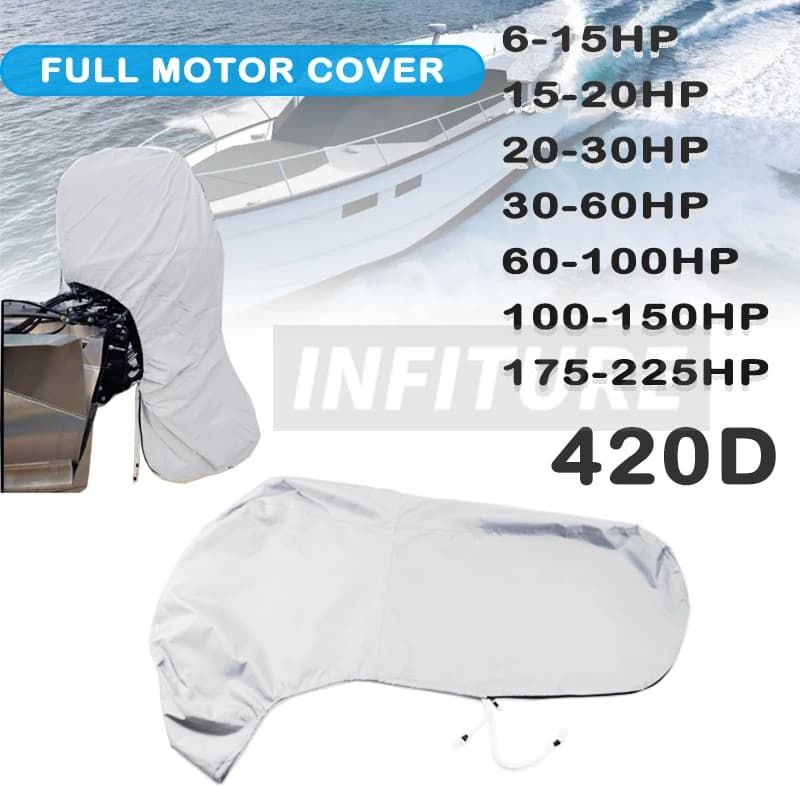 Pare-soleil étanche et anti-poussière pour moteur hors-bord de bateau, protection complète, gris, 42