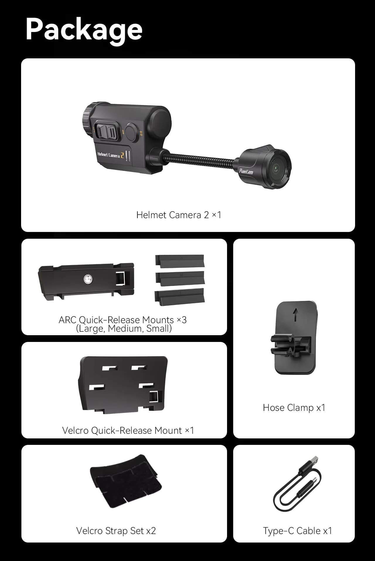 Caméra de casque RunCam 2 Helmetcam2, enregistrement nocturne, objectif réglable, caméra d'action vi