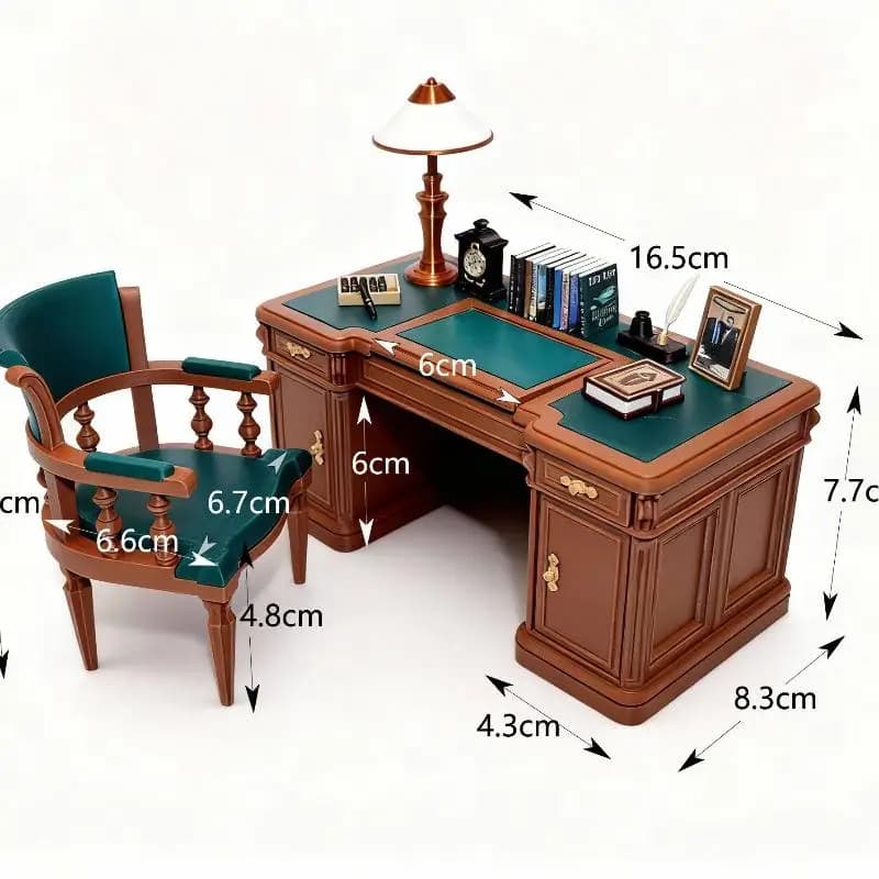 1 ensemble de table et chaise d'écriture de style victorien, modèle en bois sculpté à la main, Kit d