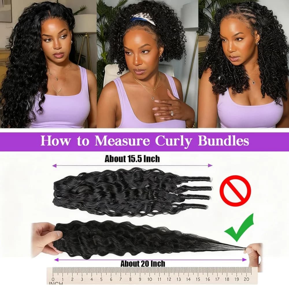 Extensions de cheveux humains bouclés birmans 12A, ondulés effet eau, 3 ou 4 paquets, cheveux bruts,