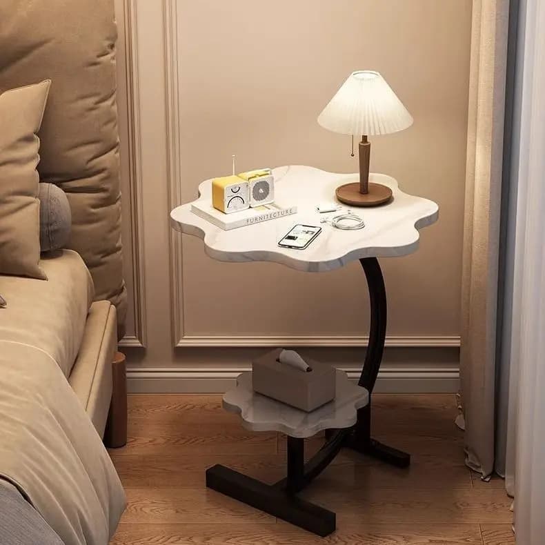 Table en frêne de style nordique, table d'appoint de canapé de salon, table basse simple, étagère de