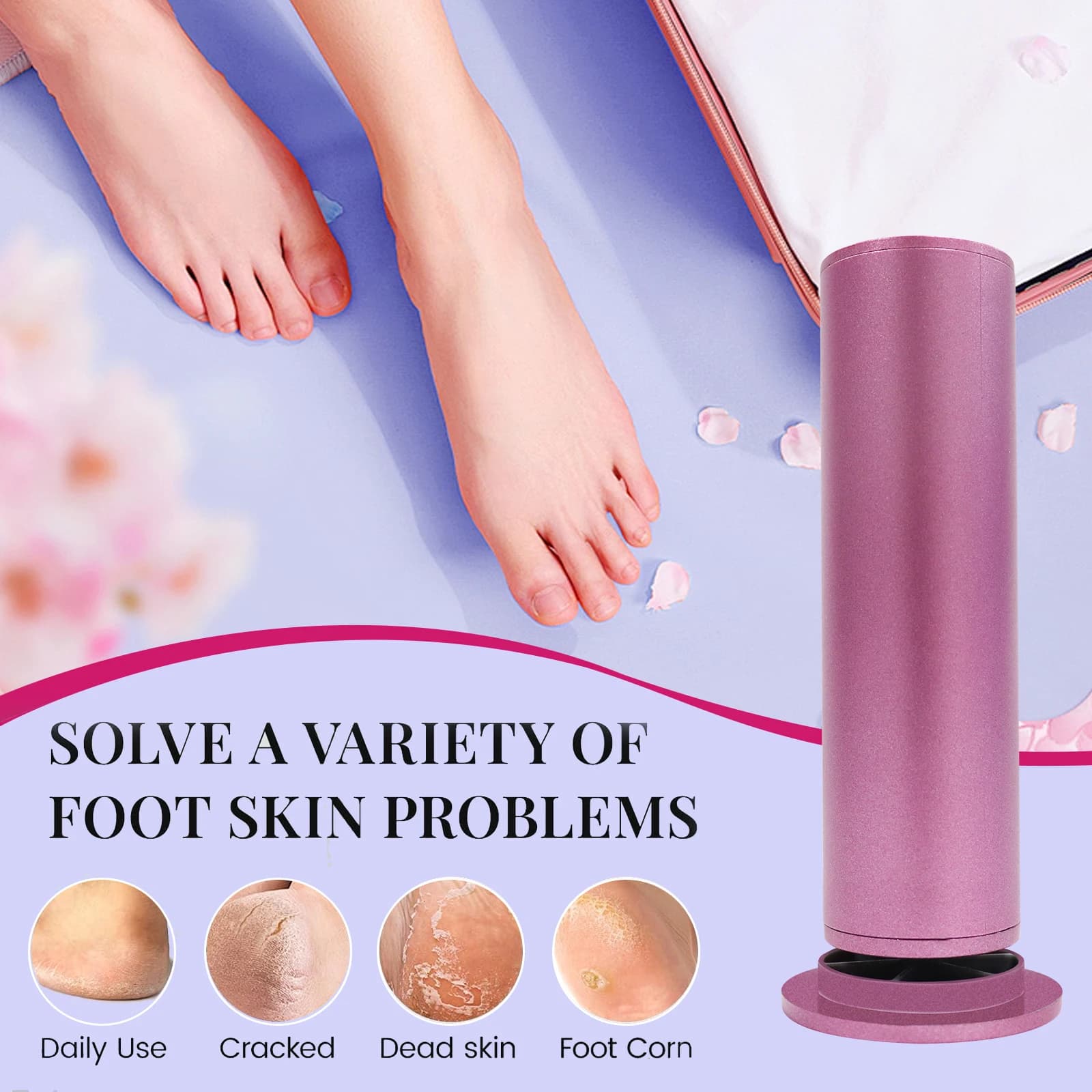 Dissolvant électrique de callosités des pieds à vitesse réglable, outil de pédicure, manucure, costu