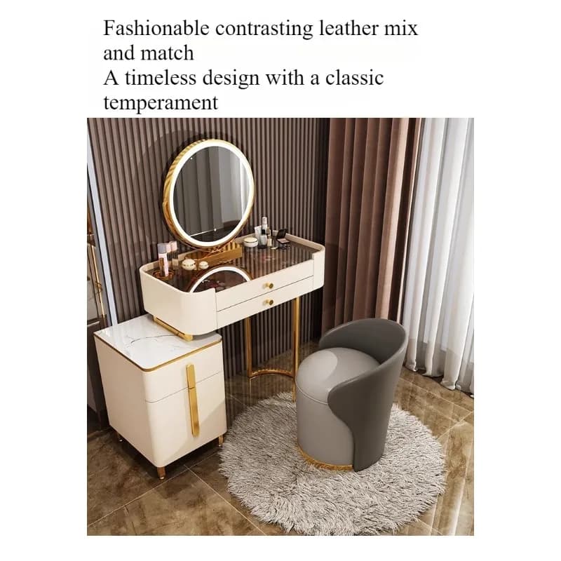 Tabouret de coiffeuse de luxe pour chambre à coucher, chaise de maquillage tendance, chaise de coiff