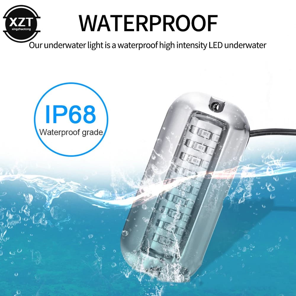 27LED 12V bateau arrière lumière sous-marine ponton Marine bateau accessoires lumière en acier inoxy
