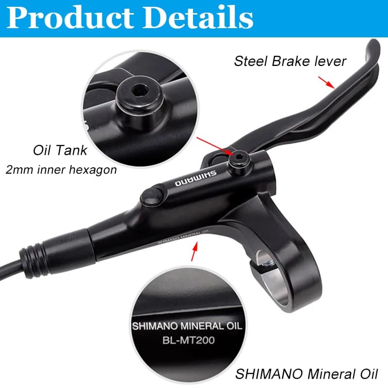 Shimano MT200 MT201 M315 VTT Frein À Disque Hydraulique MT200 Freins 2 Piston 3 Doigts Levier En Aci