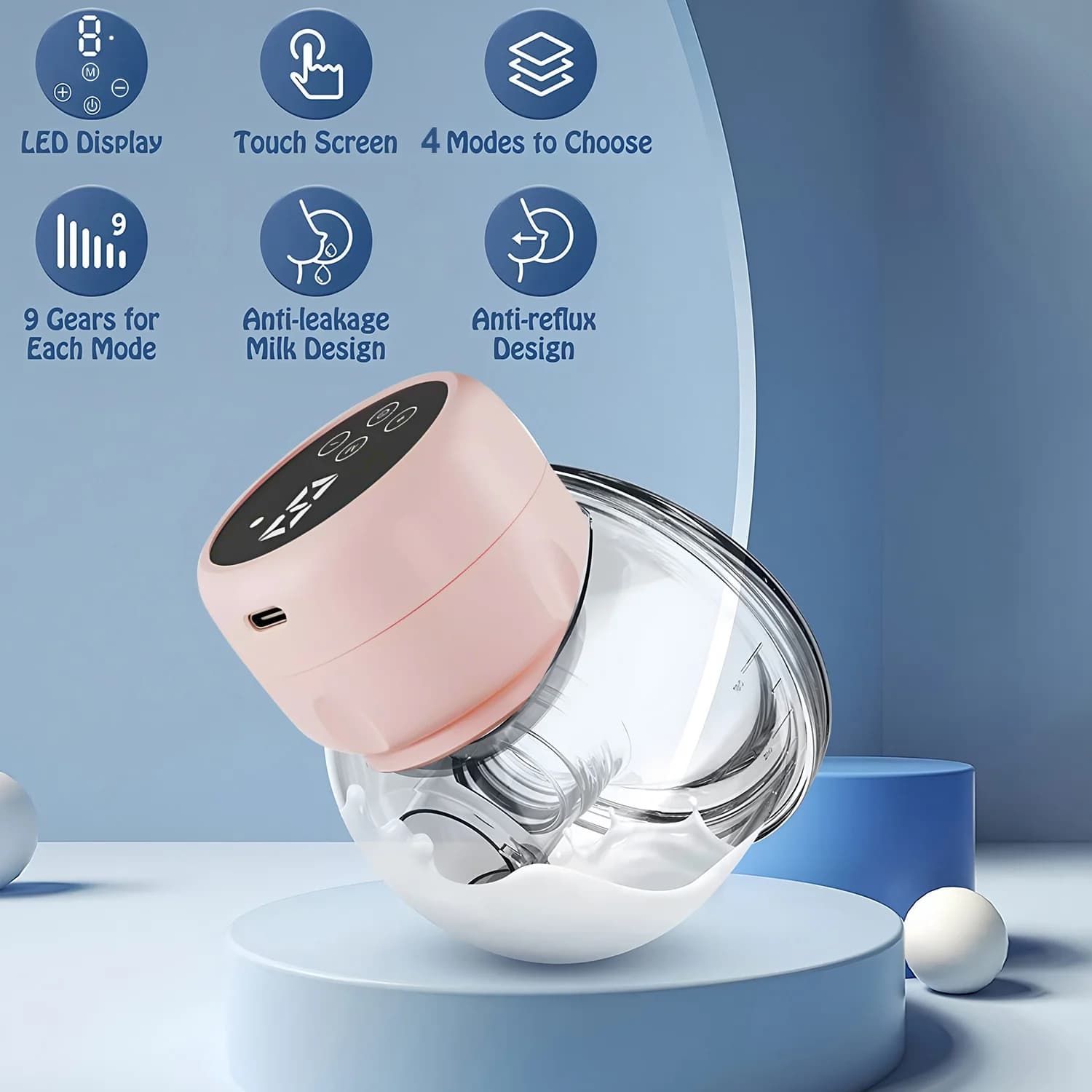 Tire-lait électrique Portable mains libres, Machine à traire intelligente à aspiration, tire-lait Po
