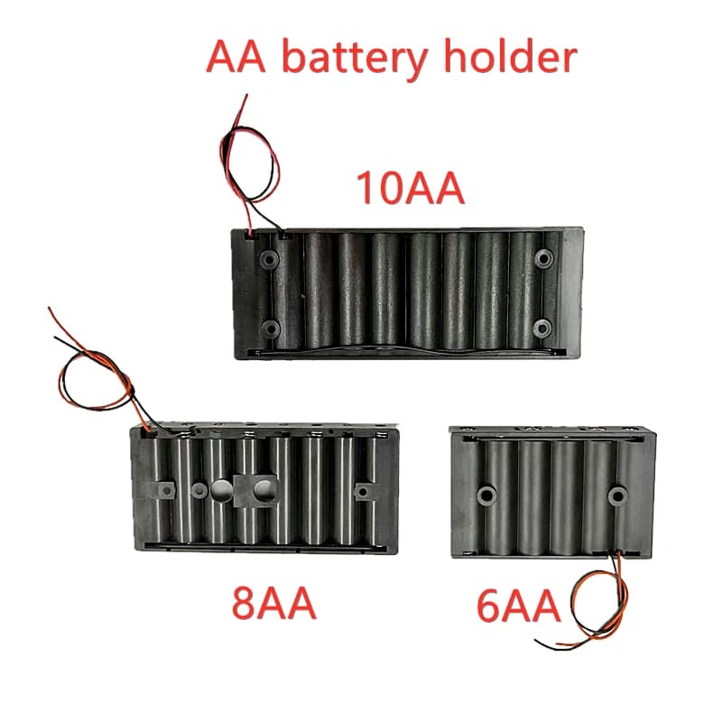 Boîtier de rangement pour piles AA 6, 8, 10AA, 10 emplacements, avec câble, pour piles 9V, 12V, 15V,