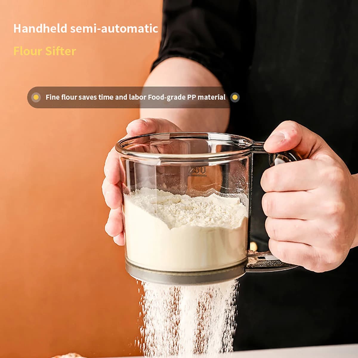 Cuisson de cuisine, tamis à farine pour gâteaux, tamis à filtre semi-automatique à 40 mailles, tamis