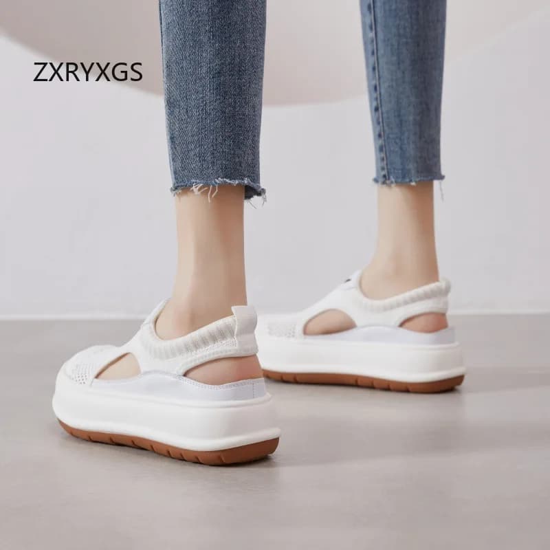 ZXRYXGS 2025 nouvelles baskets d'été sandales femmes maille chaussures décontractées respirantes pla