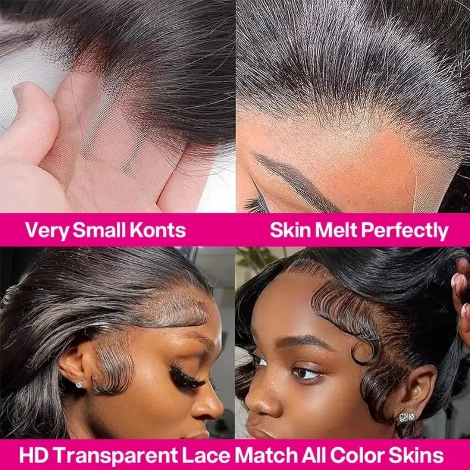 Perruque de cheveux humains Body Wave 13X6 Hd perruque avant en dentelle transparente 250 densité 40