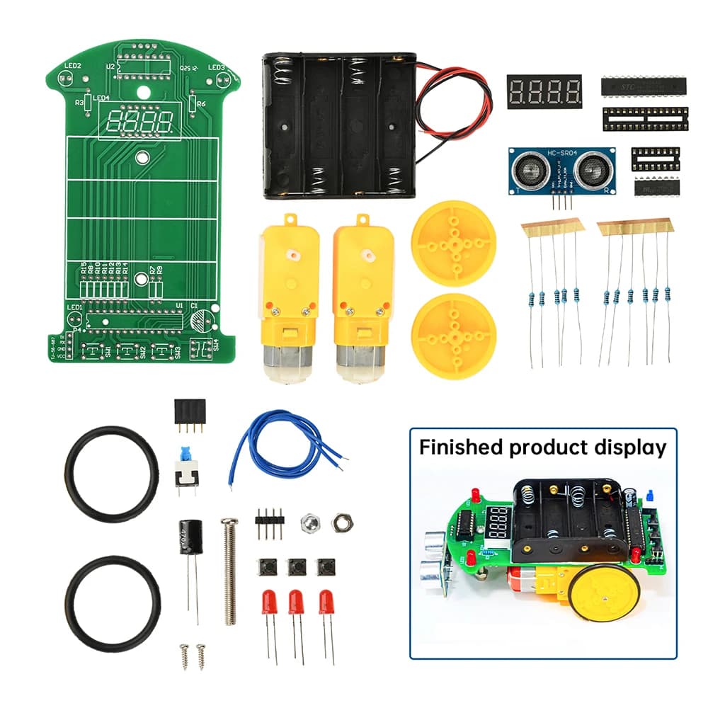 Kit électronique de bricolage pour voiture, évitement d'ultrasons, mesure de Distance 0 à 5m, expéri