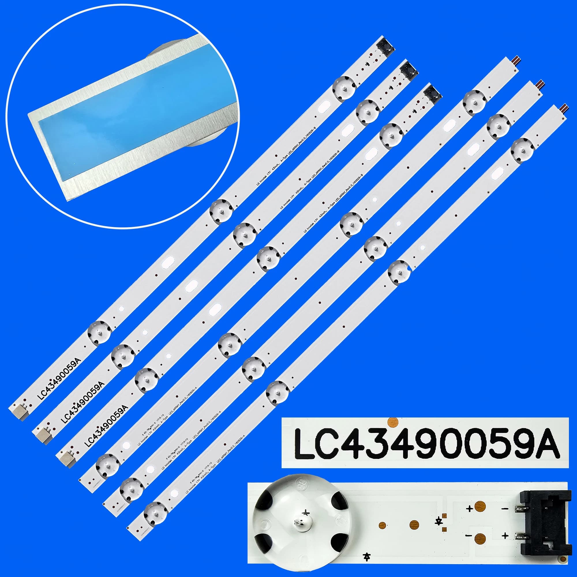 Bande de rétro-éclairage LED pour 17Y 43 pouces-Type A 43UJ6300 43UJ6307 43LJ594V HC430DUN 43UJ651V 