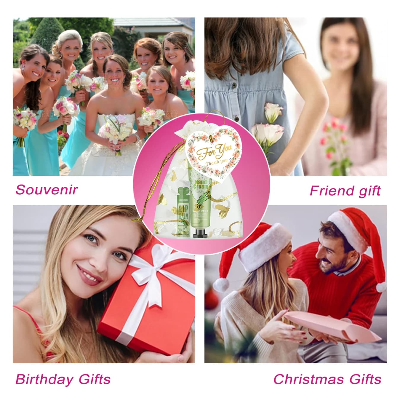 Coffret cadeau 30 ensembles/boîte crème pour les mains et baume à lèvres pour les invités cadeau de 