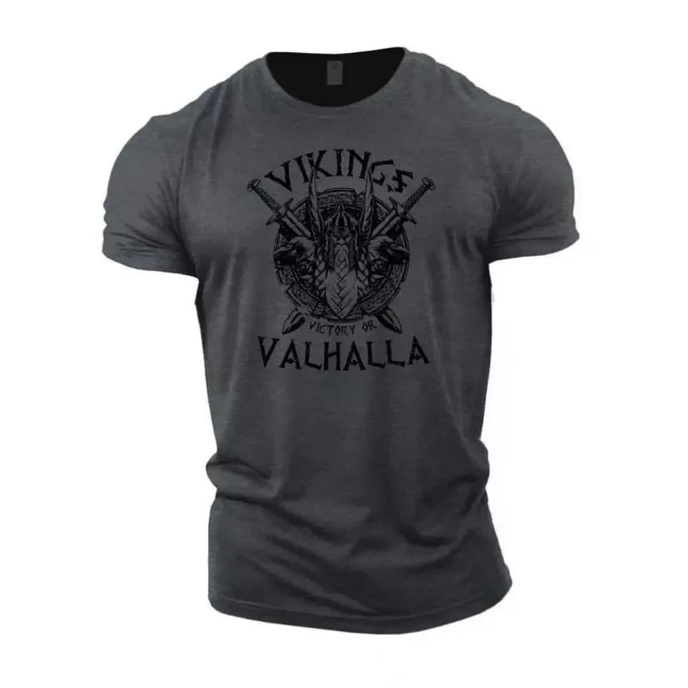 T-shirt pour homme Summer Viking Casual Fashion imprimé en 3D, style Tough Guy, pour le sport de ple