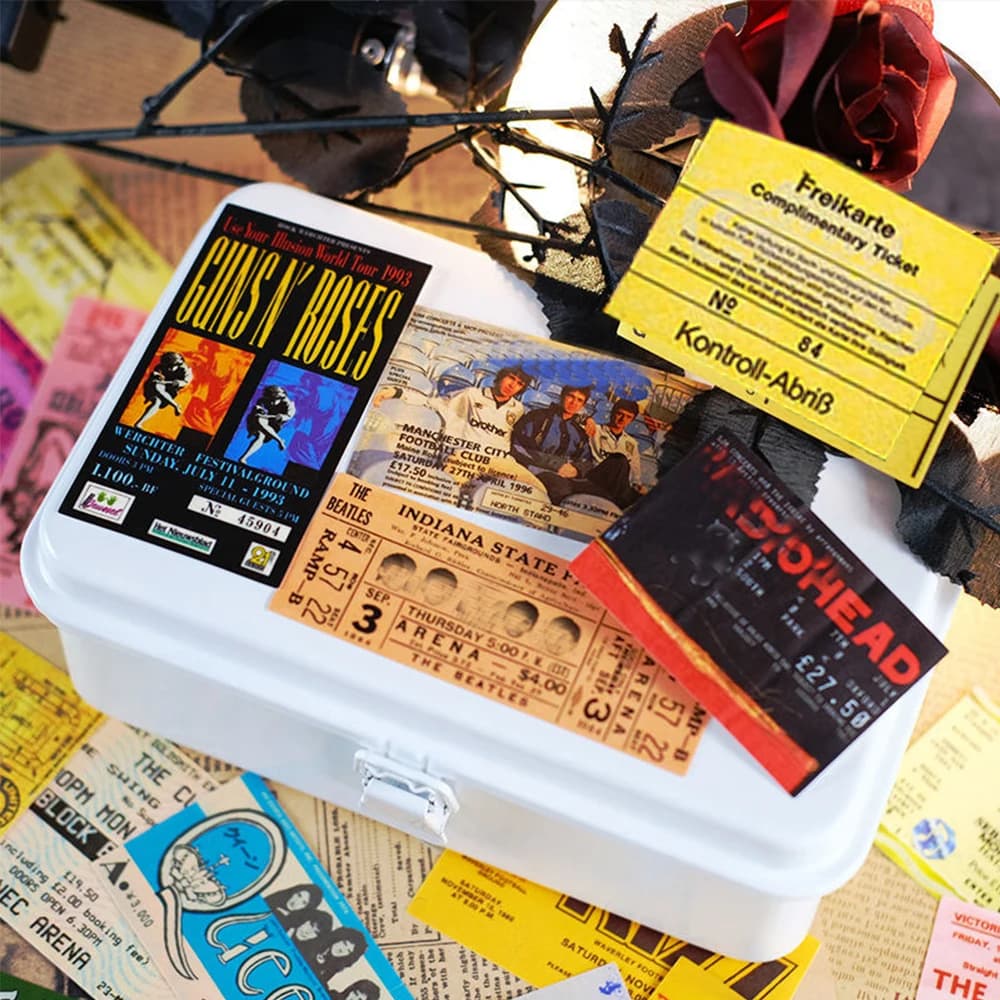 Autocollants Rock Music Ticket Graffiti pour enfants, bande rétro, décalcomanie, jouets, cool, étanc