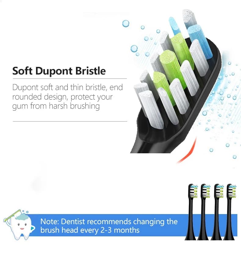 Tête de brosse à dents de rechange pour Xiaomi Soocas, brosse à dents sonique électrique, emballage 