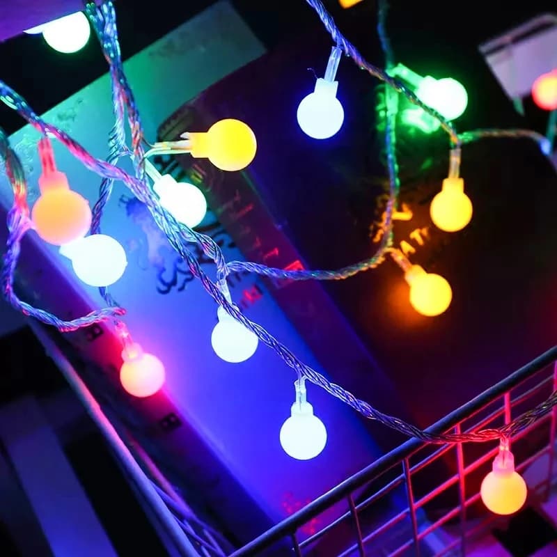Guirxiété lumineuse boule LED alimentée par batterie USB, lampe d'extérieur, lumières dégradées, déc