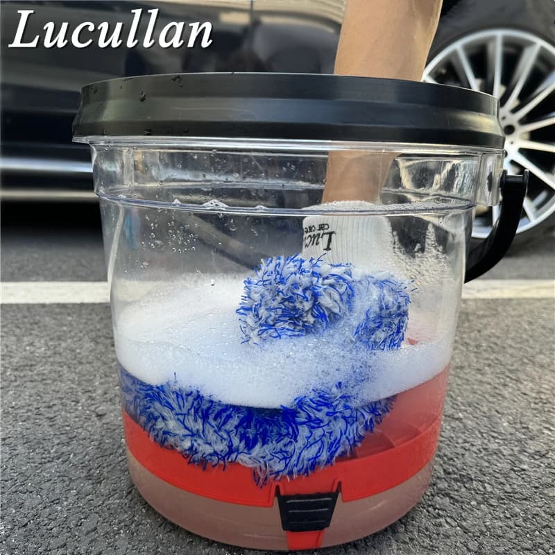 Lucullan – insert de seau de lavage de voiture avec languettes en caoutchouc flexibles, système de v
