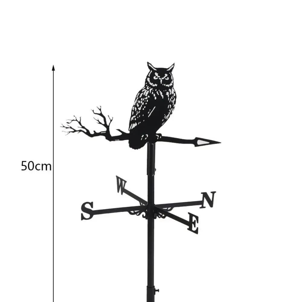 Girouette créative hibou, toit en métal, décorations de jardin, palette à vent noire, artisanat d'ex