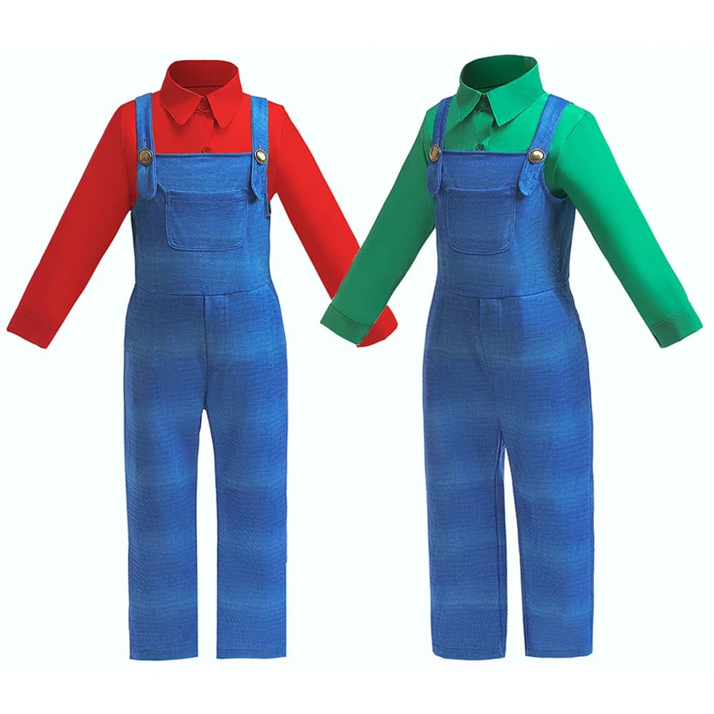 Ensemble de costumes 2 pièces pour frères et sœurs, nouveau film Super bro, déguisement de cosplay, 