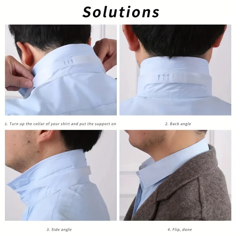 Sangle de soutien de col réglable pour hommes, rehausseur de col invisible pour chemises et costumes