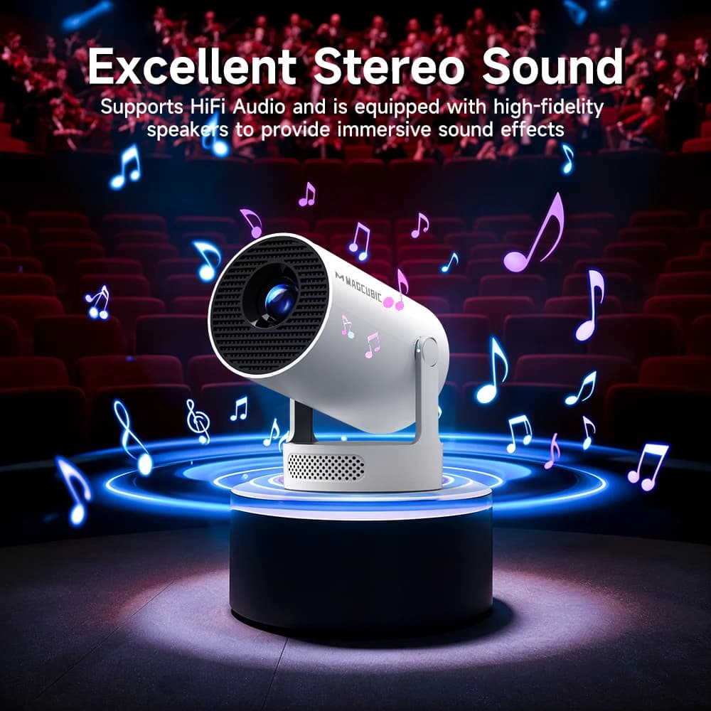 Projecteur magnétique HY300 PRO + 8K Android 14 double Wifi6 Allwinner H726 BT5.4 1080P 1280*720P pr