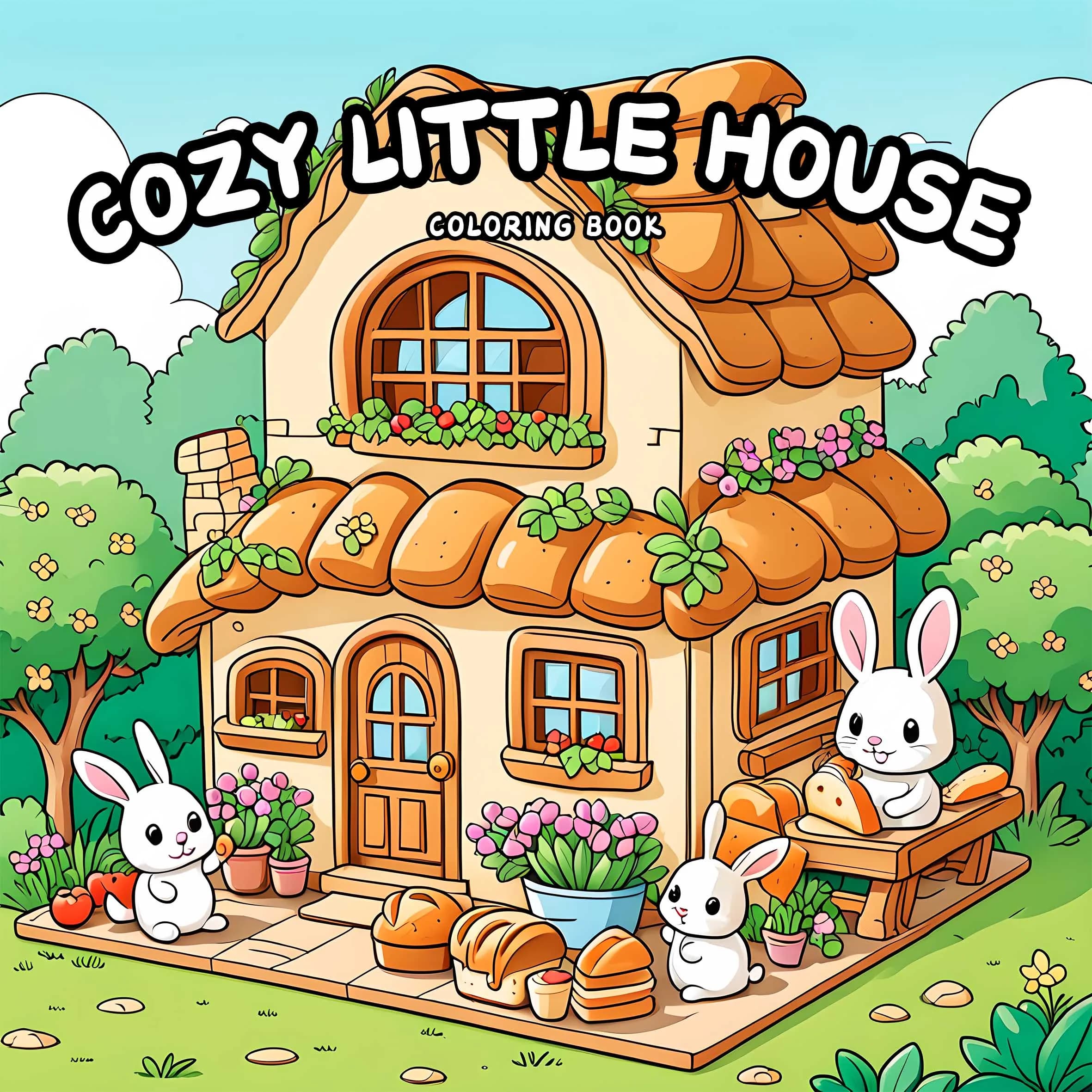 Livre de coloriage COZY LITTLE HOUSE pour adultes, livre de dessin mignon, cadeau parfait pour fête 