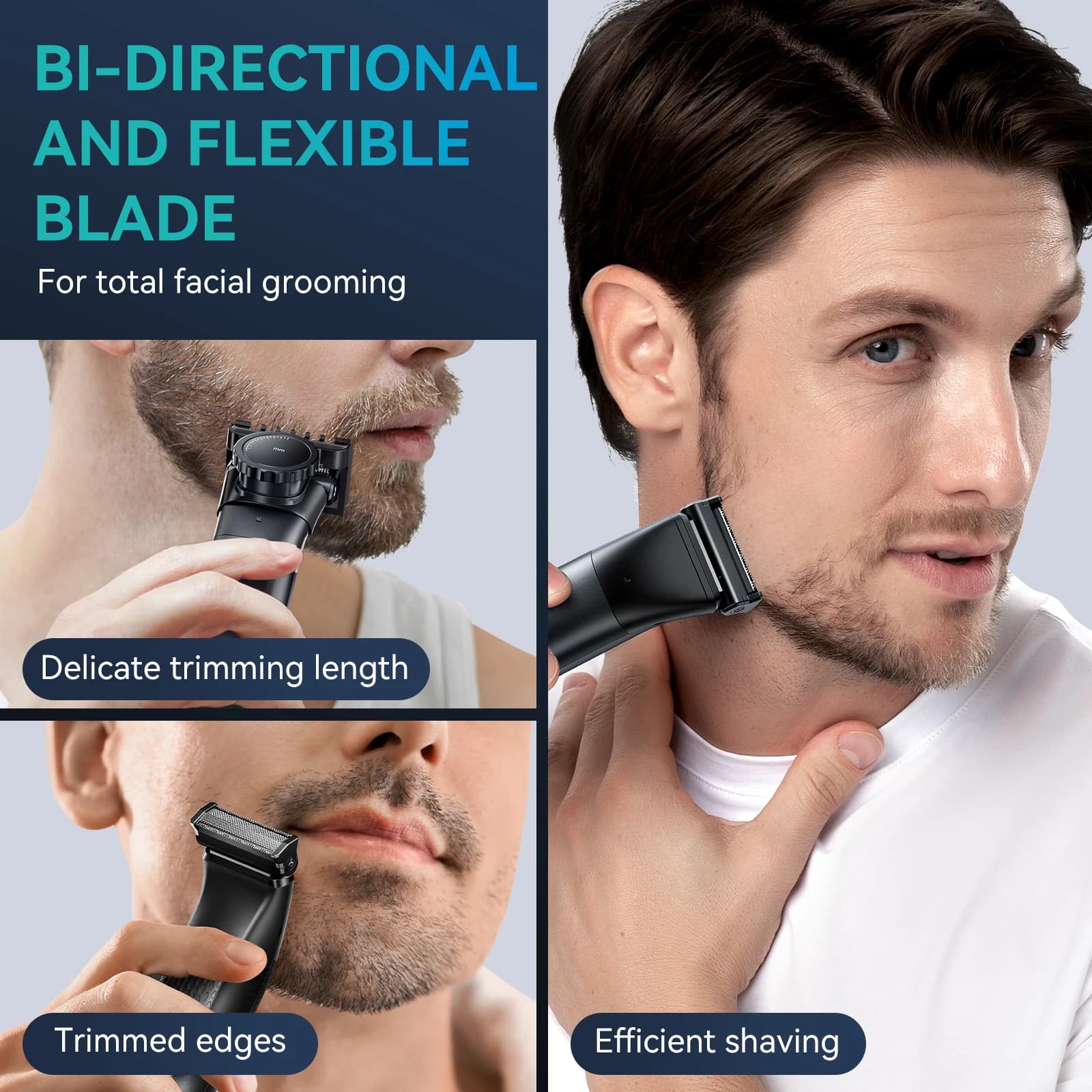 Tondeuse électrique KENSEN S15 pour hommes, lame double face, étanche IPX6, rasoir pour poils du cor