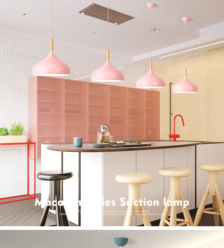 Nouvelles lampes suspendues modernes lustre macaron pour Restaurant chambre lampes suspendues en alu