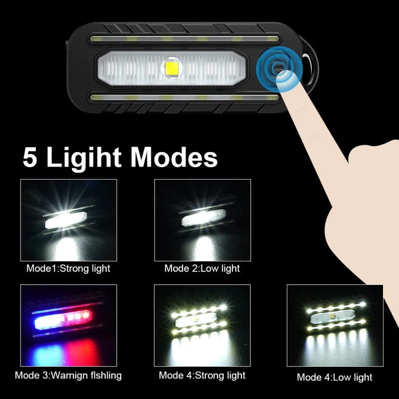 LED rouge bleu attention lumière de Police d'urgence avec pince USB Rechargeable épaule clignotant a
