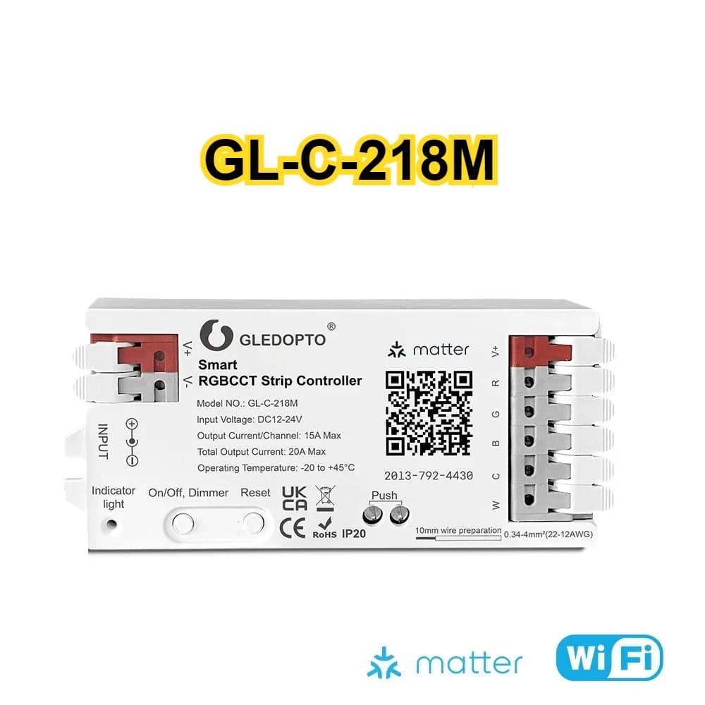 Matter sur WiFi LED bande lumineuse RGBCCT LED pilote application intelligente commande vocale Matte