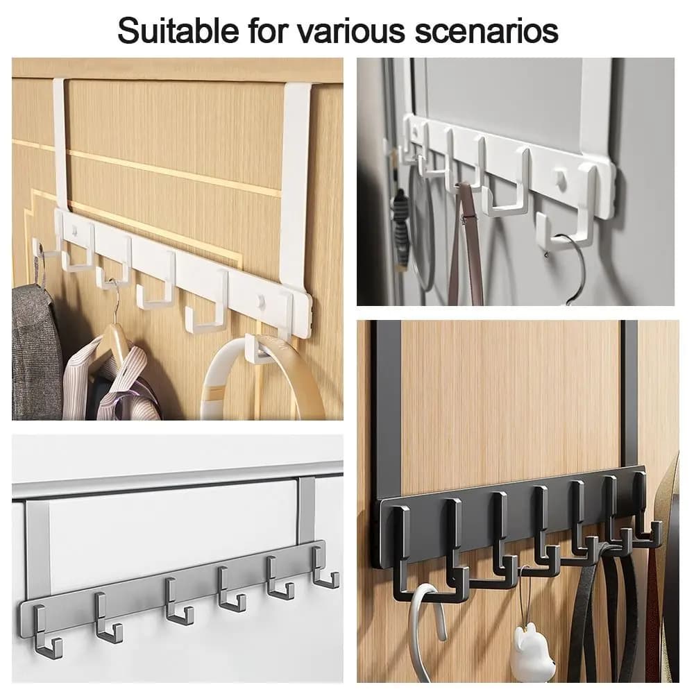 6 crochets vêtements manteau chapeau serviette cintre maison salle de bain organisateur support croc