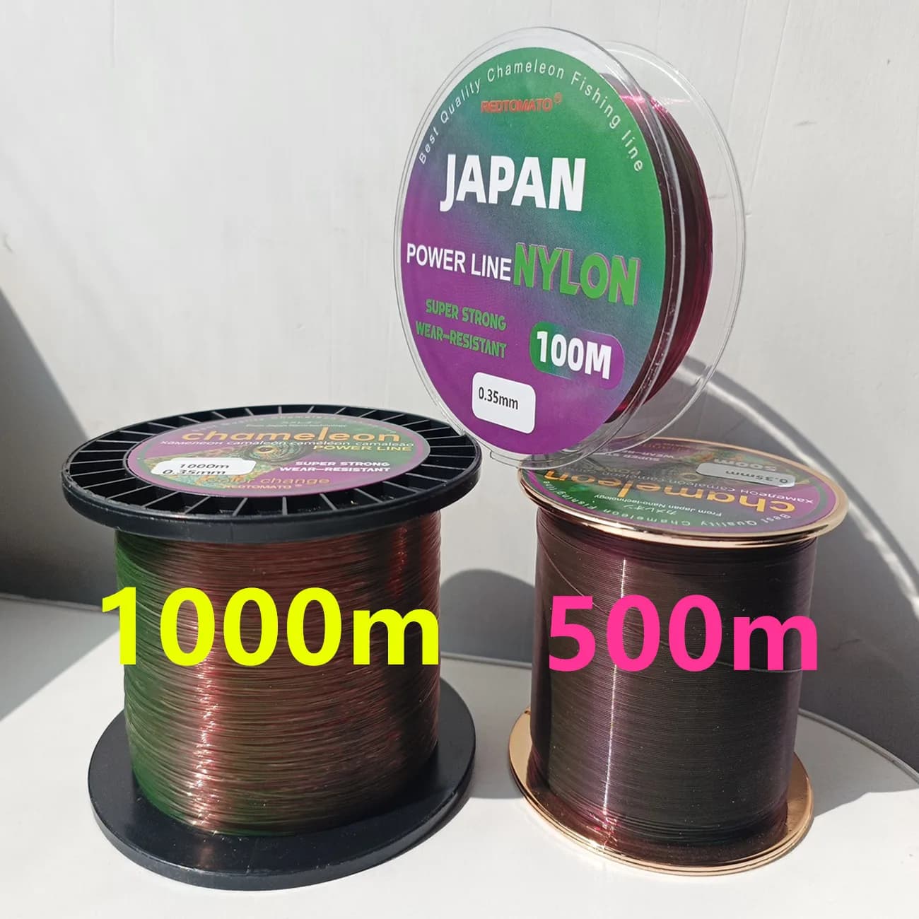 REDTOMATO 500m/1000m Ligne Caméléon à Changement de Couleur, Revêtement Fluorocarbone, Monofilament 