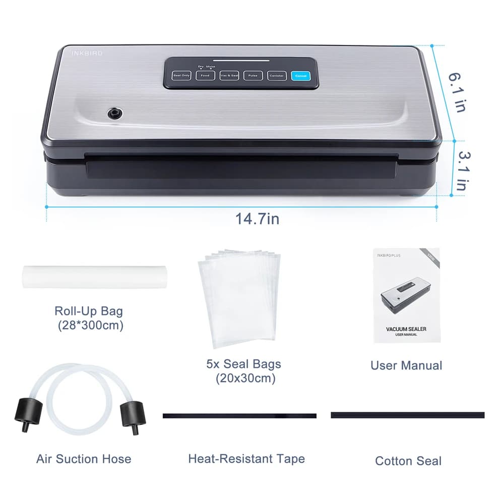 INKBIRD – scelleuse de sacs en plastique, Machines de scellage sous vide avec Modes d'emballage sec/
