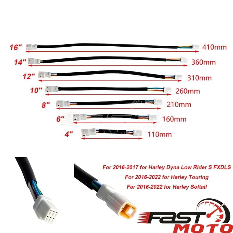 Extension de Fil de Guidon Électronique pour Harley Touring Softail M8 Street Bob, Installation de C