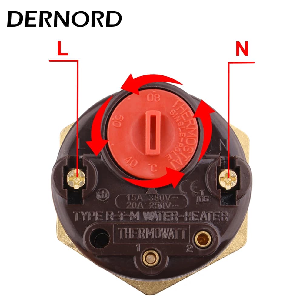 DERNORD 48v 96v avec Thermostat élément chauffant tubulaire DC SUS304 250W/450W/1000W/1500W DN32 cha