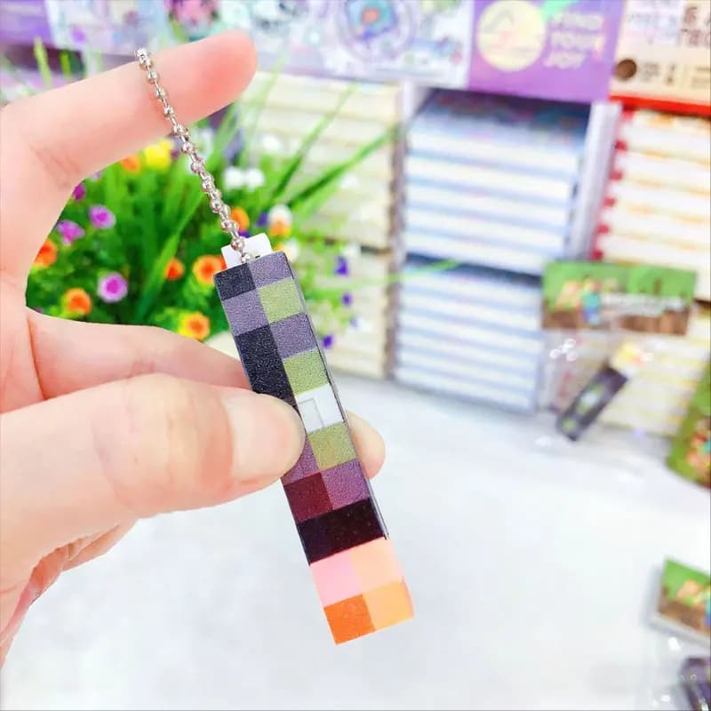 MC Games Mini torche périphérique lumière LED porte-clés pendentif Pixel torche lampe de poche lumiè