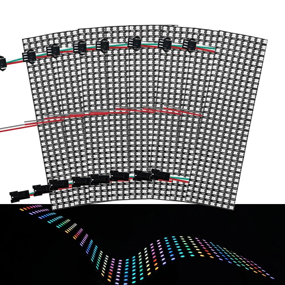 Panneau LED adressable individuellement DC5V WS2812B, module d'écran matriciel numérique flexible RG