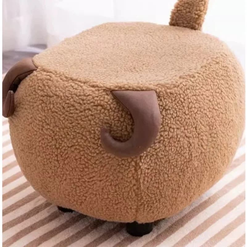 Tabouret à chaussures sur le thème lapin pour salon, pouf bas, mini chaise pour enfants, adorable si