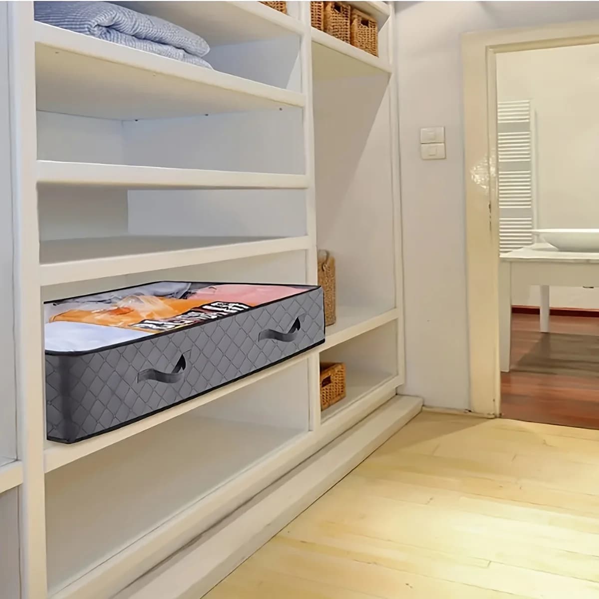 Conteneurs de rangement sous le lit, grand rangement pour couette, anti-poussière, gain de place, so