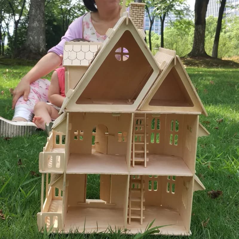 Maison de poupée miniature en bois à assembler soi-même, jouets éducatifs de jeu d'imitation, mini m