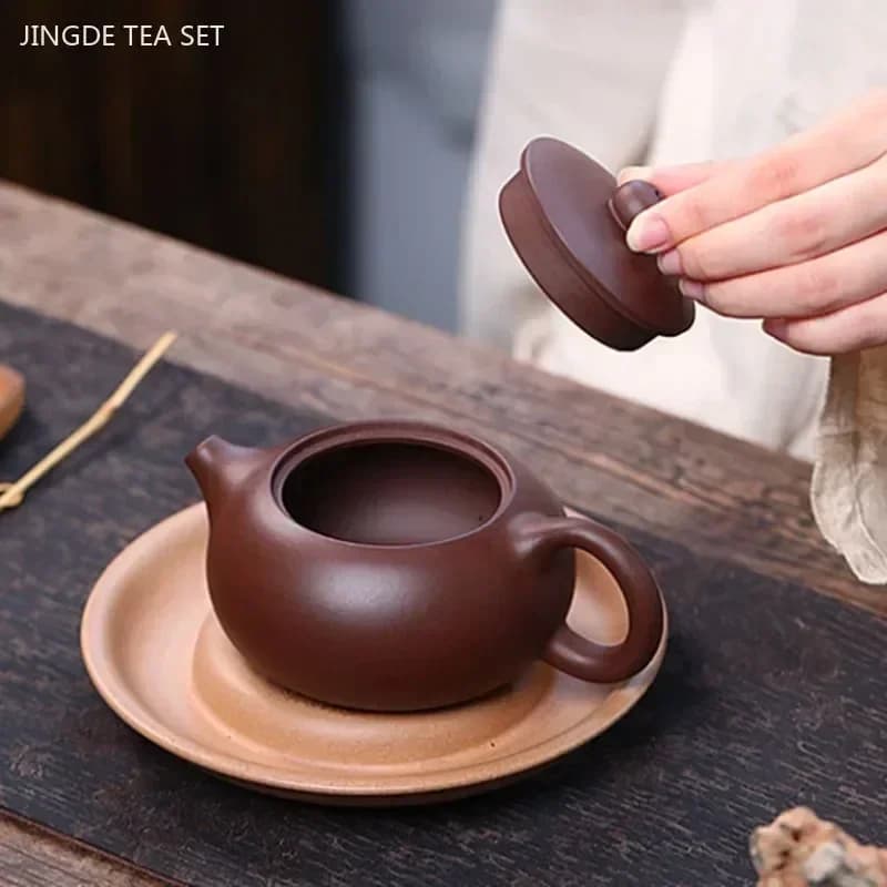 Théière chinoise en argile violette de 180ml, filtre à trou de boule de minerai brut, infuseur à thé