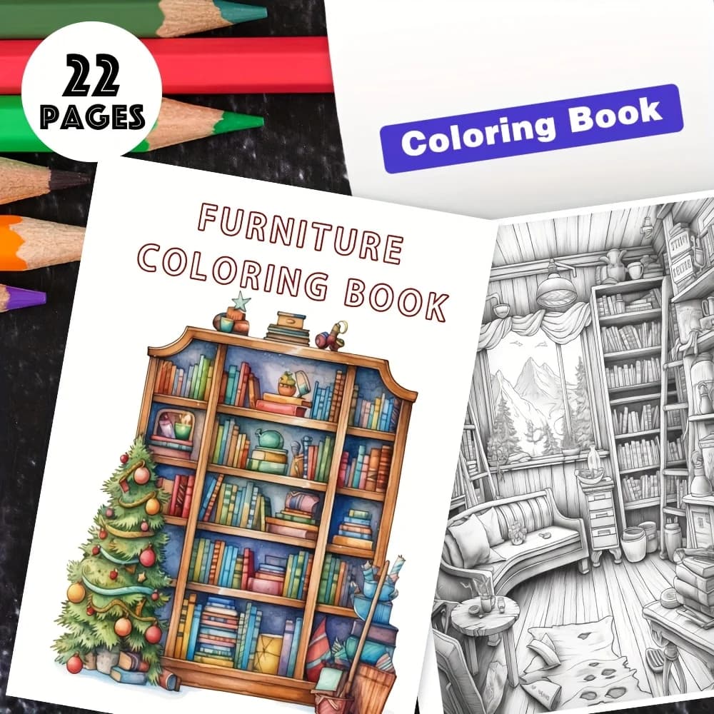 Livre de coloriage-8,3x11,2 pouces, 32 pages, livre de coloriage pour meubles, soulagement du stress