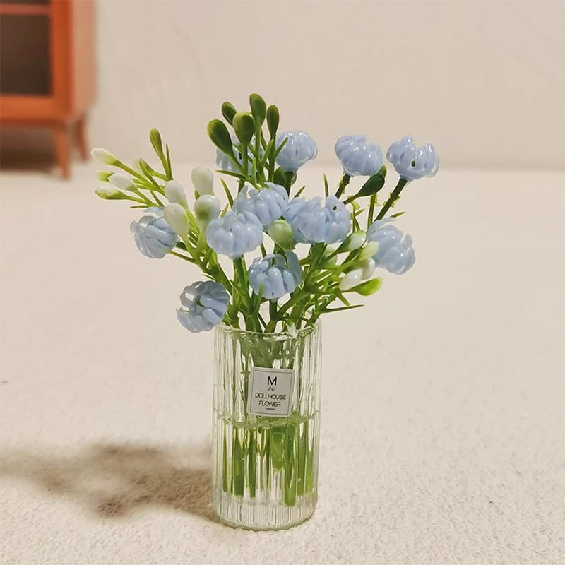 Maison de poupée Miniature 1:12, plante en pot, Bouquet de fleurs, modèle de bonsaï vert pour décora