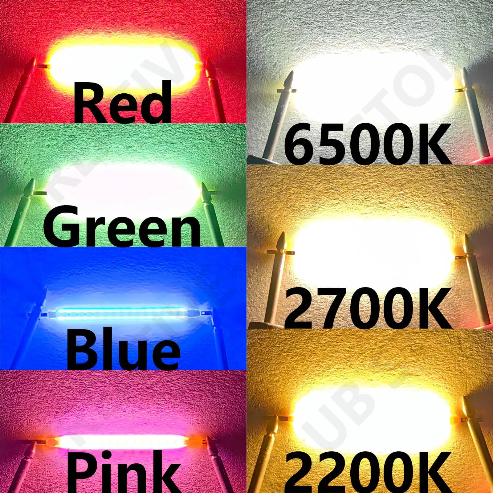 Filament LED COB 18.8mm 29mm 38mm 54mm 68mm, 10 pièces, pièces d'ampoule Edison DC 3V 12V 57V, Diode